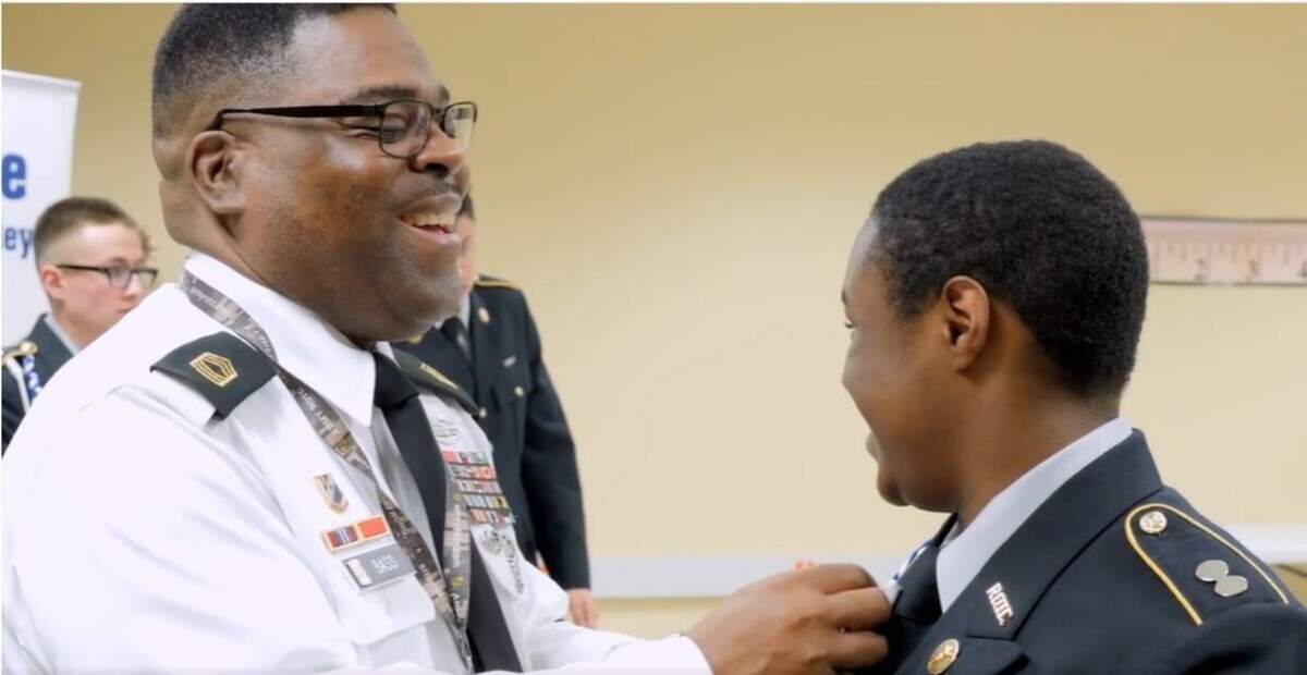 Master Sgt. Gene Bass, left, a JROTC instructor at North Crowley High School, was killed in a shooting outside his Fort Worth home on Friday, June 28, 2024.